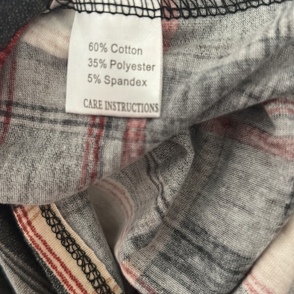 NWT⭐️Adorable🍁FALL Plaid TOP Button-up Back🍁Tan Elbow Patches by Grace & Emma - Picture 8 of 11